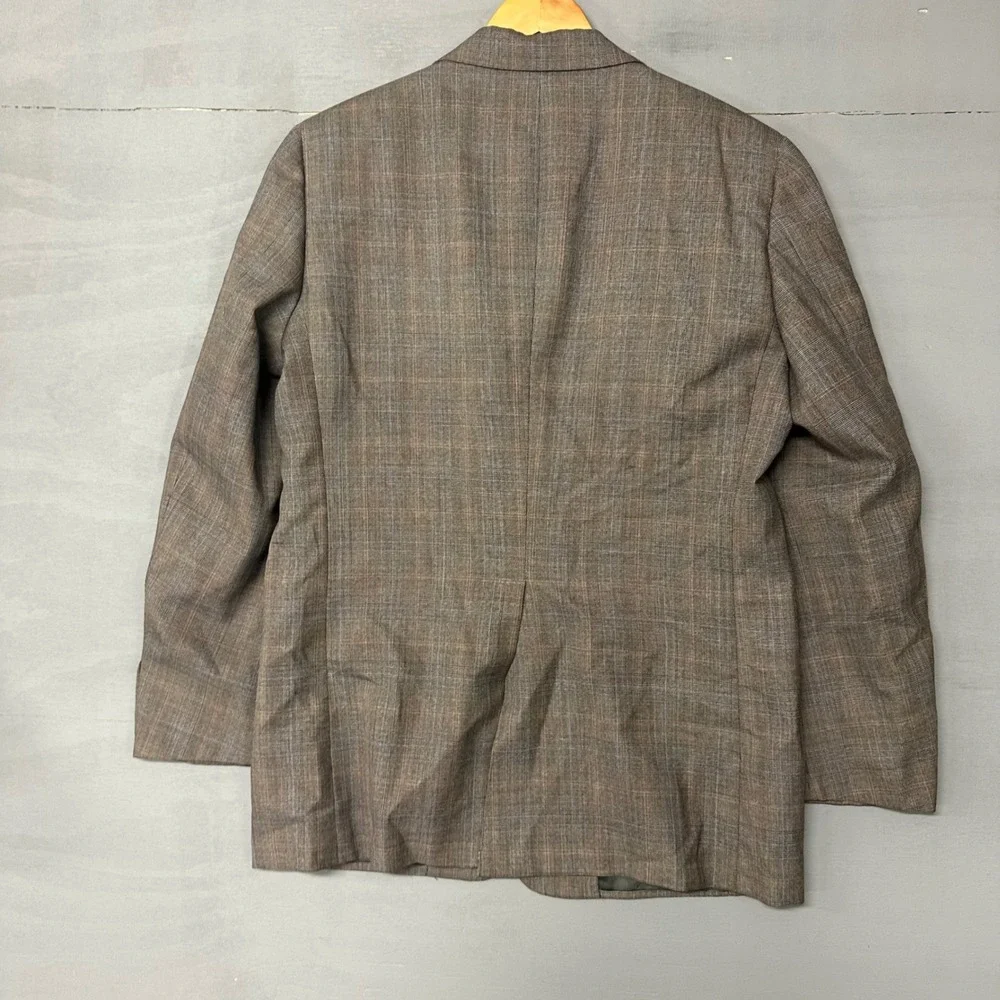Hart Schaffner Marx Mens Brown Glen Plaid‎ Blazer Jacket Heritage Cloth Hanny's